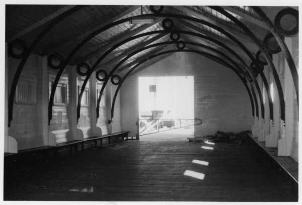 View of the interior of shelter shed on pier Queenscliff, October 1981-1986. Source: SLV (jc013262)