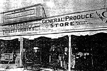 Commercial Conservation Precinct - Bryden and Hedricks Store, illustrating early lettering styles and positioning of advertising styles. - 1983 Buninyong Conservation Study