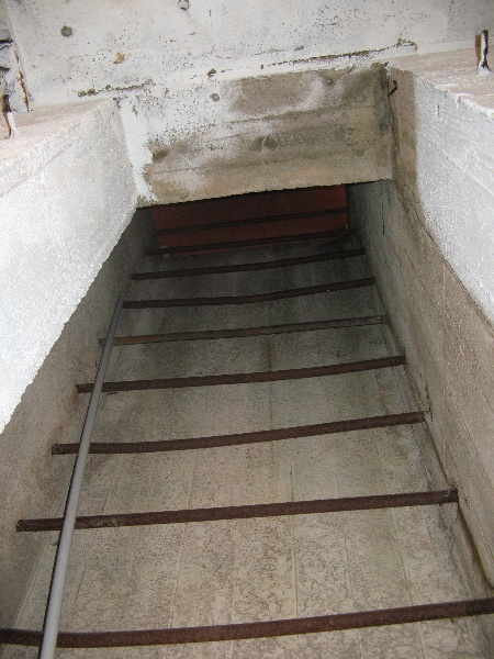 Looking up the escape hatch and air shaft at western end of building, Feb 2008.