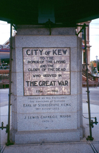 Kew War Memorial Honour Board 2004