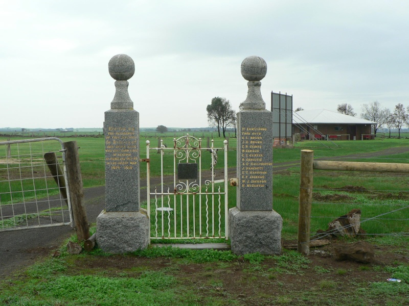 Memorial Gates at Pomborneit Recreation reserve Princes Highway