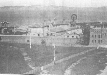 The Fort, c.1890 showing the Signal House (1887), the Telegraph Station (1854-55), the Upper Light Keeper's Quarters (1863) and the Keep and Wall (1882-83)