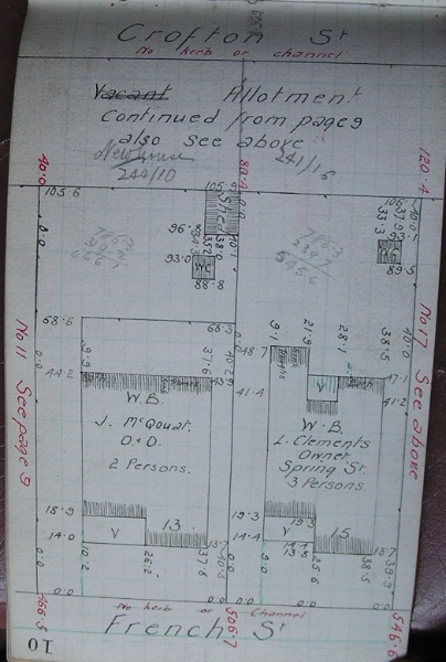 GWST Fieldbook, no. 168, p.10, c.1912 (left property).