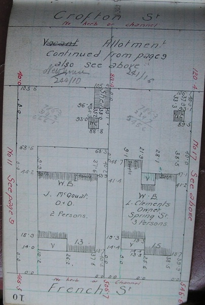 GWST Fieldbook, no. 168, p.10, c.1912 (right property).