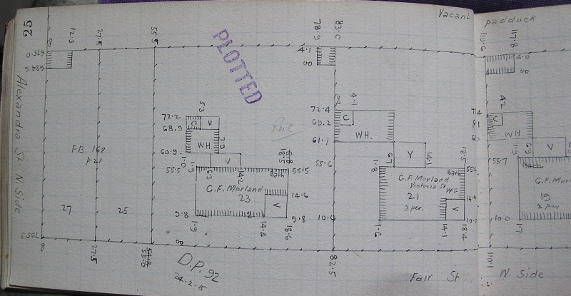 GWST Fieldbook, no. 168, p.21, c.1914 (right prpoerty).