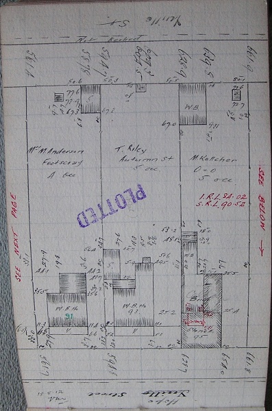 GWST Fieldbook, no. 148, p.17, 13 Aug 1912 (left property)