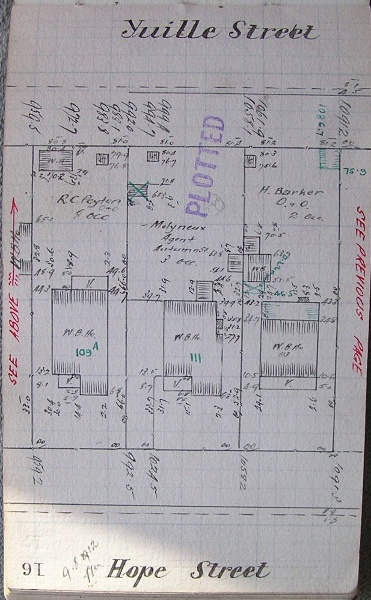 GWST Fieldbook, no. 148, p.16, 9 Aug 1912 (middle property).