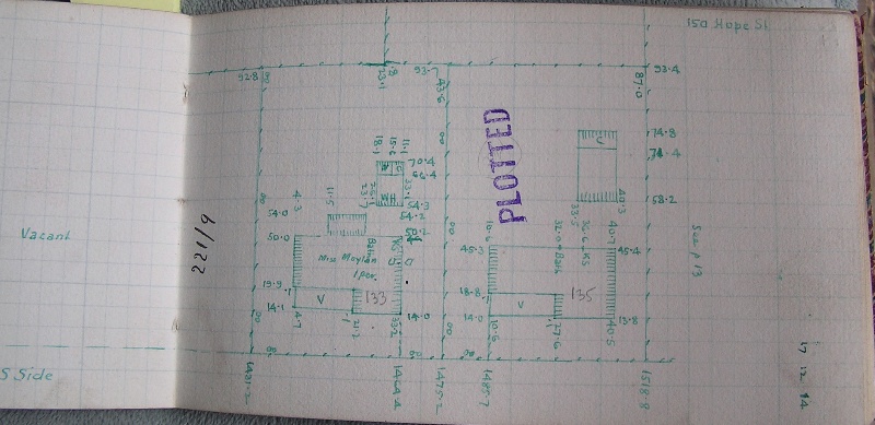 GWST Fieldbook, no. 142, p.16, 17 Dec 1914 (left property).