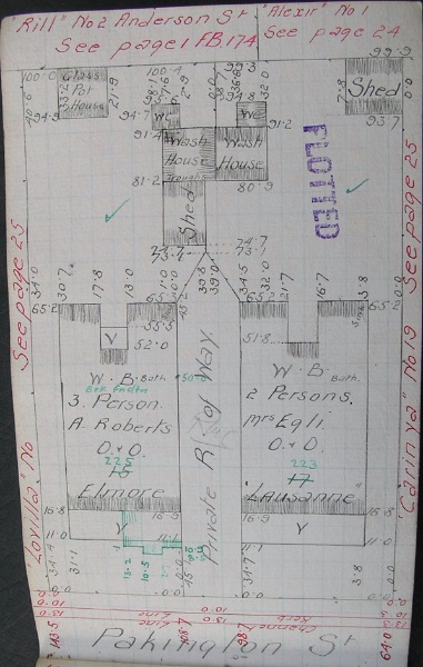 GWST Fieldbook, no. 171, p.24, c.1912 with c.1914 changes (left property)