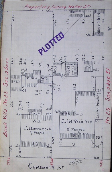 GWST Fieldbook, no. 33, p.52, 25 Jan 1912 (left property).