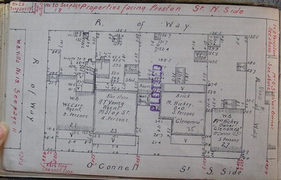 GWST Fieldbook, no. 33, p.12, c.1912 (centre-left property).