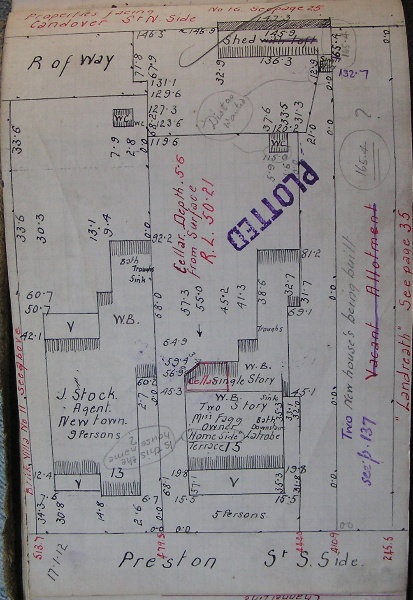 GWST Fieldbook, no. 33, p.136, 17 Jan 1912 (left property).
