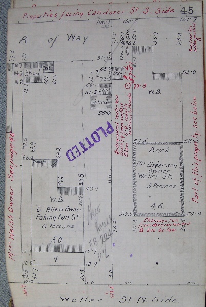GWST Fieldbook, no. 33, p.45, c.1912 (left property).