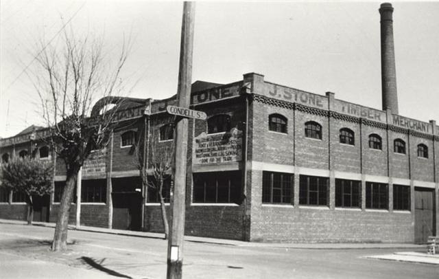 Timber Mill cnr Napier and Condell, 1948