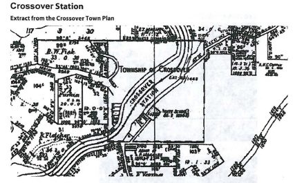 Former Crossover Station, extract from Crossover Town Plan