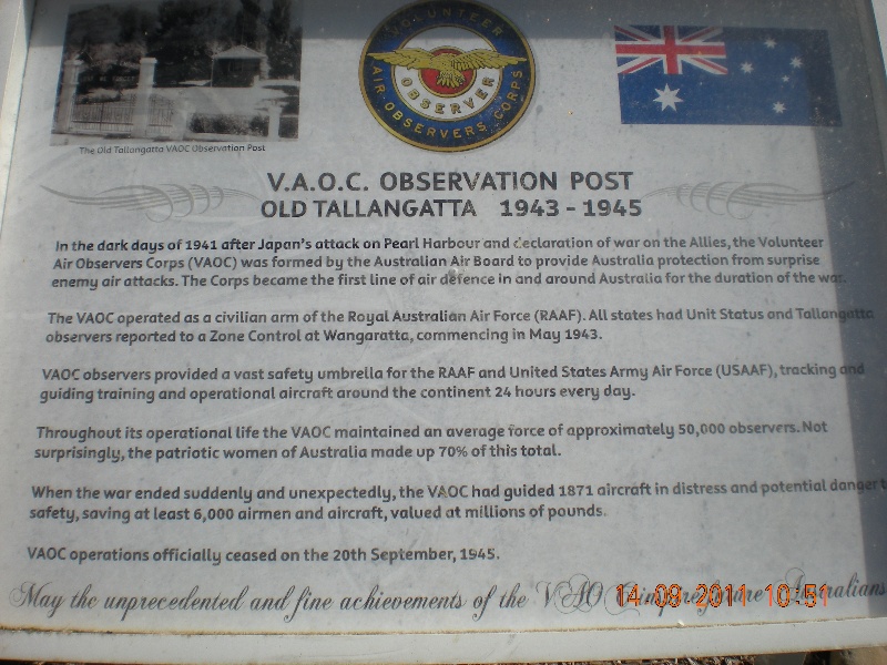 Tallangatta Volunteer Air Observers Corps Memorial