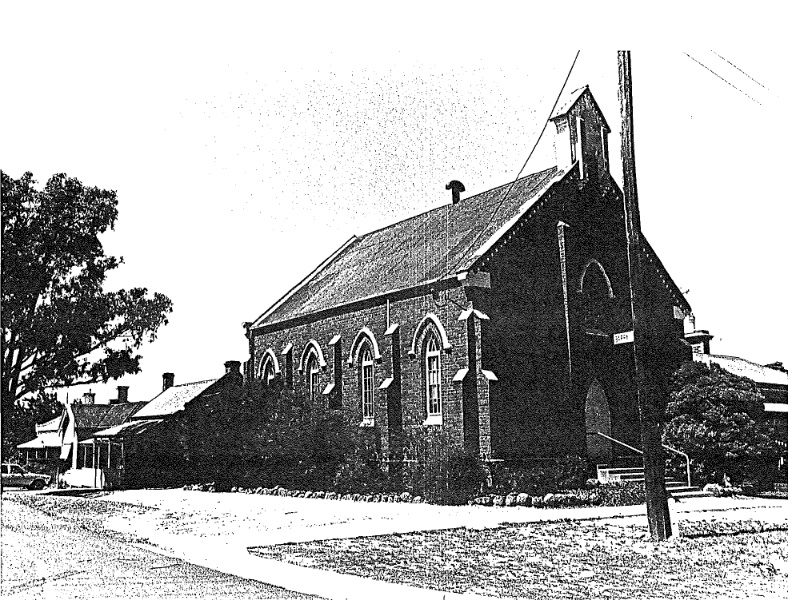 Barry Street, commended by the East Sandhurst Congregational Church (45 Calvin Street 1865) with early housing stepping down the hillside.