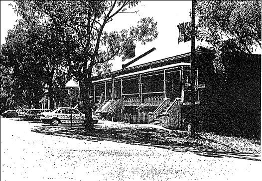 Fernville Terrace, 35-41 Mackenzie Street, 1885-; demonstrating the influence of the steep terrrain on house design in this part of Bendigo where sub-basements become full height on the downhill side of a site.