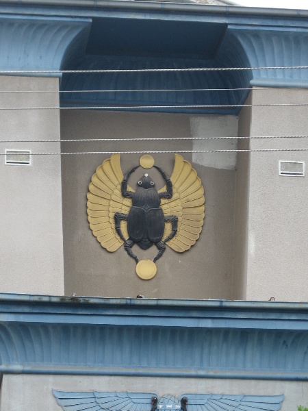 detail of scarab, front facade 2011