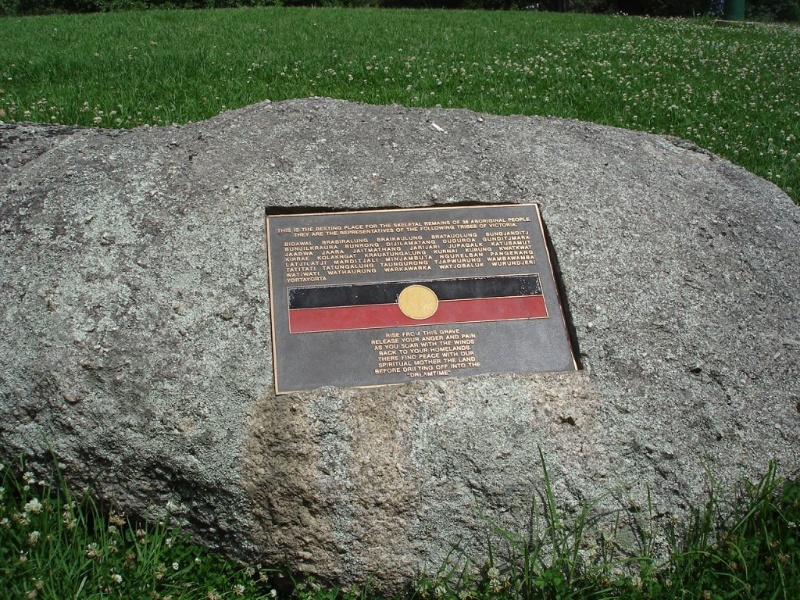 Domain Aboriginal Reburial stone.JPG