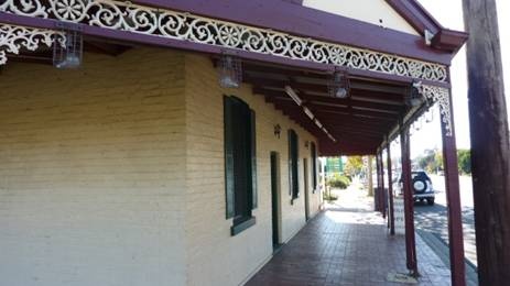 Detail of external wall at corner of High and View streets.