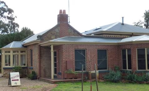 Byronsvale looking west, note new entrance porch to 1872 wing (left), and additions to the west elevation.