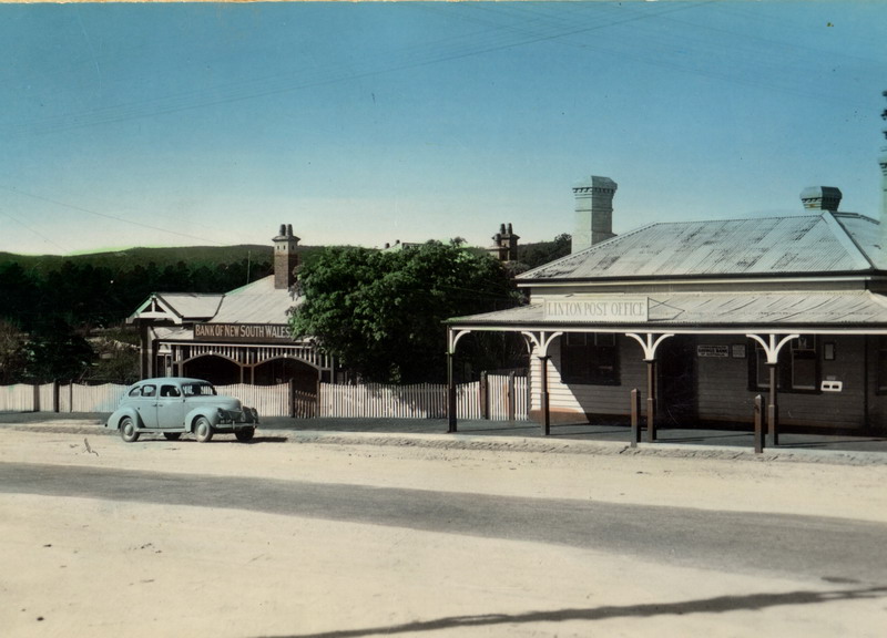 Post Office &amp; Bank of NSW, c.1940s. Source: Linton Historical Society.