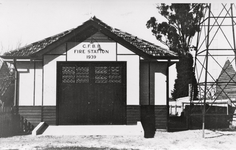 Linton Fire Station, c.1940s. Source: Linton Historical Society.