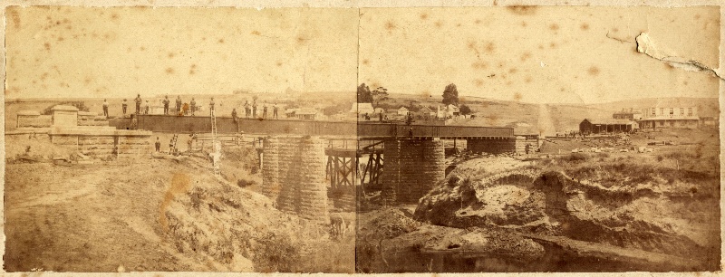 Shelford Bridge under construction, c.1874. Source: Dianne Hughes