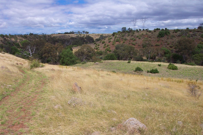 Track leading down the escarpment to the Werribee River