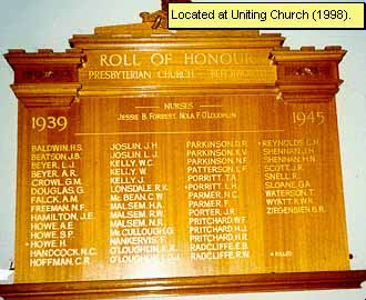 Beechworth Presbyterian Church Honour Roll (Second World War)