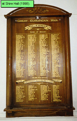 Birchip Shire Honour Roll (First World War)