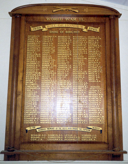 Birchip Shire Honour Roll (Second World War)
