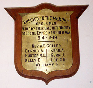 Karyrie Uniting Church Honour Roll (First World War)