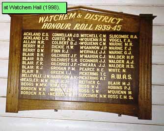 Watchem District Honour Roll (Second World War)