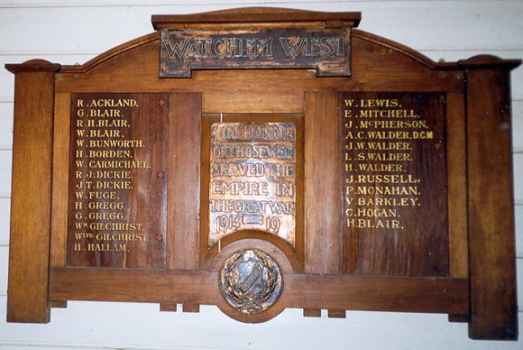 Watchem West School Honour Roll (First World War)