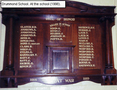 Drummond State School Honour Roll (First World War)