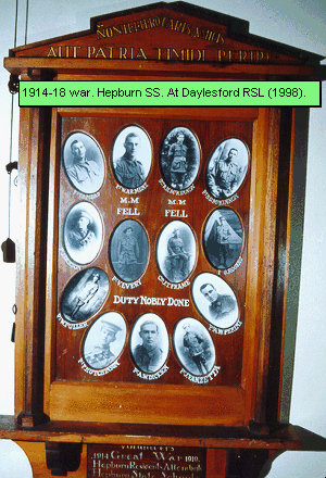 Hepburn State School Honour Roll (First World War)