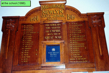 Newlyn State School Honour Roll (First World War)