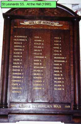 Leonards Hill State School Honour Roll (First World War)