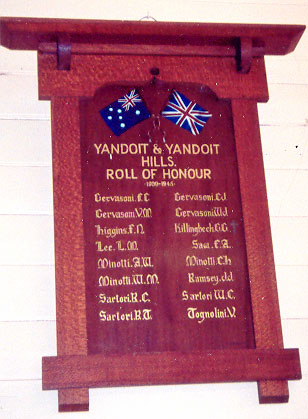 Yandoit State School Honour Roll (Part B) (Second World War)