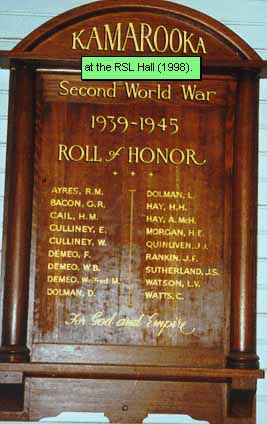 Kamarooka Honour Roll (Second World War)