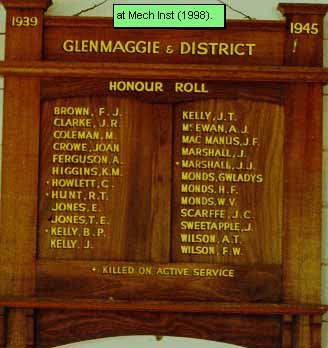Glenmaggie Honour Roll (Second World War)