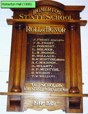 Homerton State School Honour Roll (First World War)