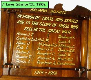 Kalimna District Honour Roll (First World War)