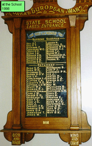 Lakes Entrance Mechanics Hall Honour Roll (First World War)