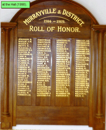 Murrayville Honour Roll (First World War)