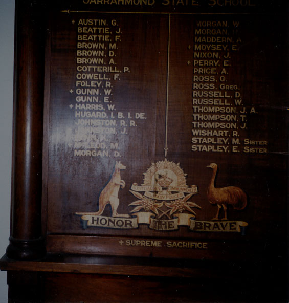 Jarrahmond State School Honour Roll (First World War)