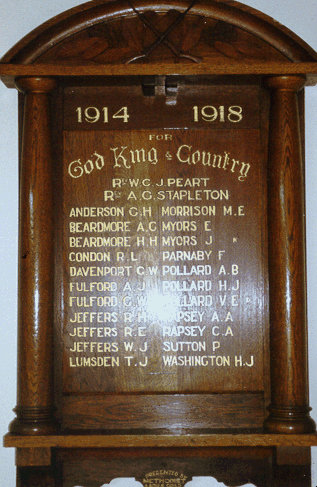 Wodonga Uniting Church Honour Roll (First World War)