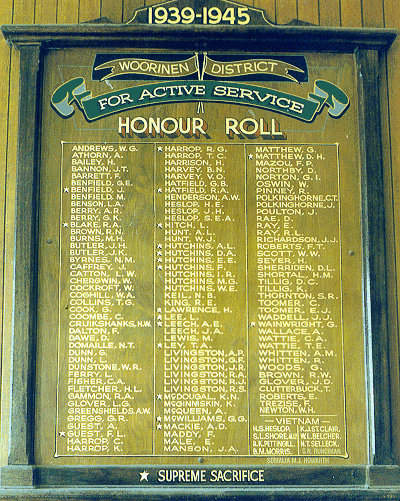 Woorinen District Honour Roll